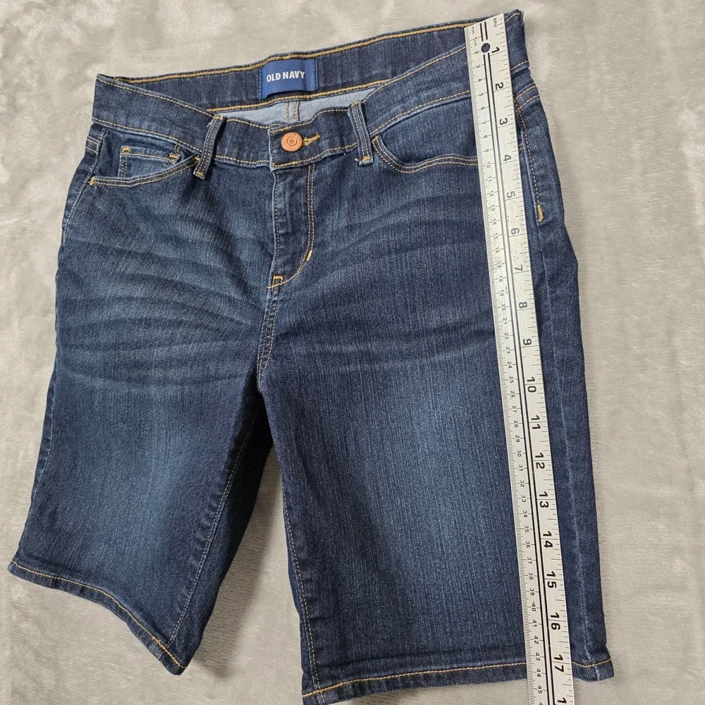 Old Navy Denim Shorts Girls Size 16 Regular Blue Long Length Jean‎ Shorts